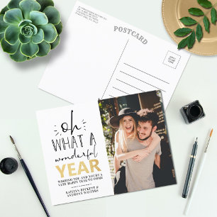 What A Wonderful Year Happy New Year Photo Holiday Postcard