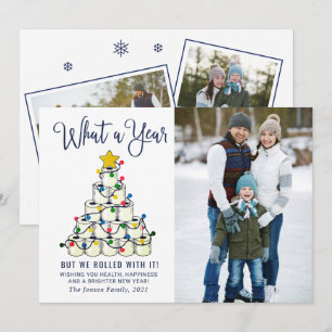 What a Year 2021 Christmas 3 Photo Greeting Holiday Card
