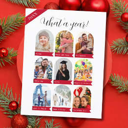 What a year, 9 photo collage Family Postcard