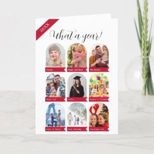 What a year, 9 photo collage Holiday Card