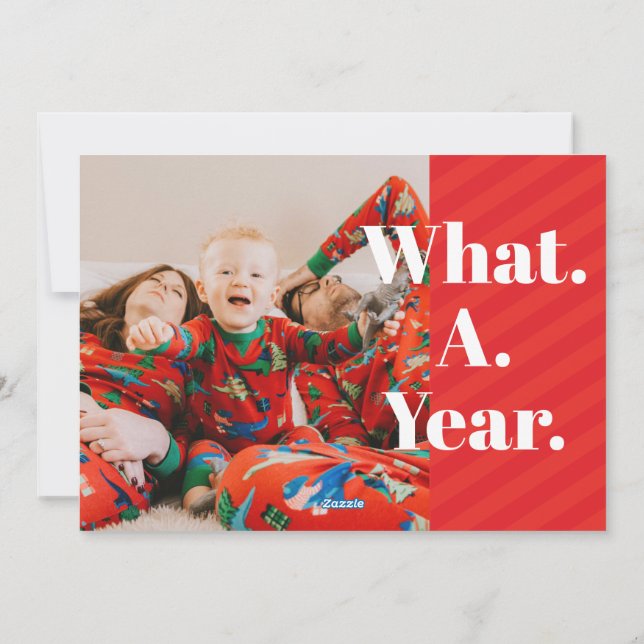 What A Year Family Christmas Holiday Photo Card (Back)