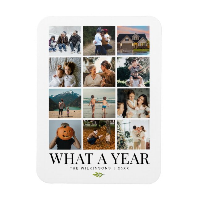 What A Year Family Photos Holiday Card Magnet (Vertical)