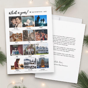 What a Year in Review 12 month Photos Holiday Card