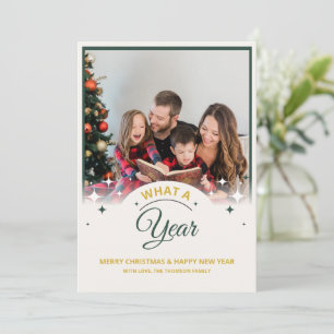 What a Year in Review Multi Photo Modern Christmas Card