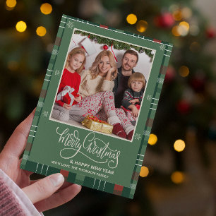 What a Year in Review Plaid Merry Christmas  Card