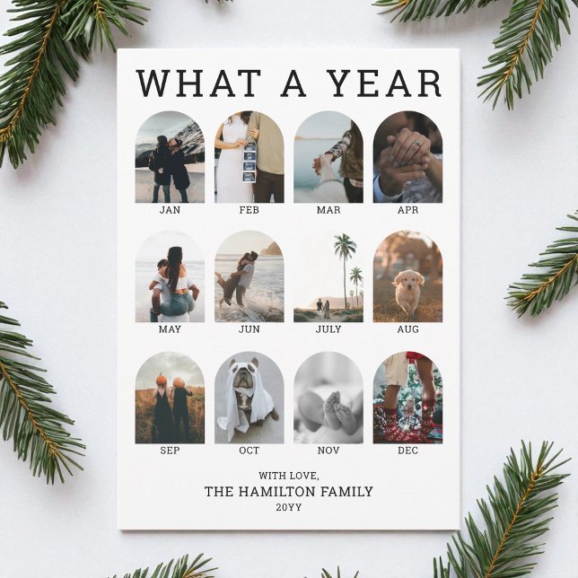 What a Year Modern Arch Photo Collage Christmas Holiday Card (What a Year Modern Arch Photo Collage Christmas Holiday Card)