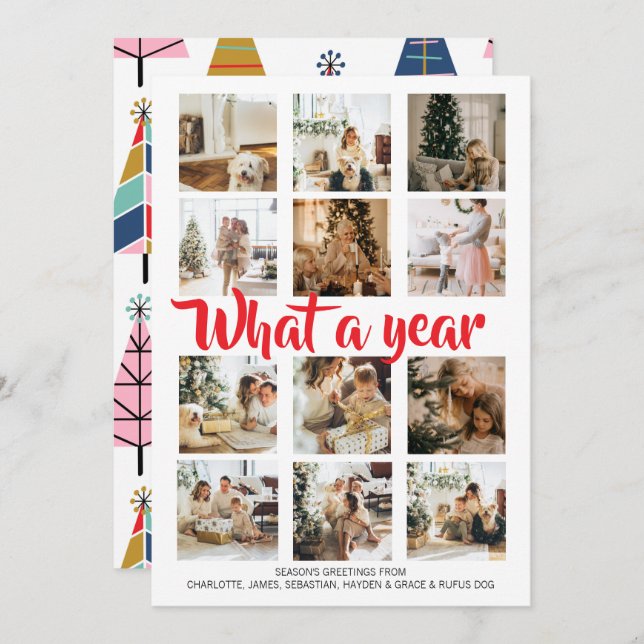 What a Year Photo Christmas Personalised Holiday Card (Front/Back)