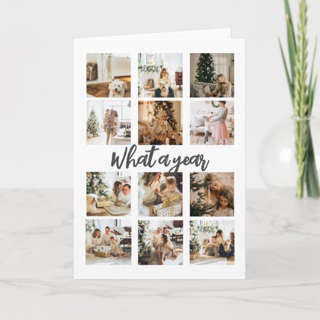 What a Year Photo Christmas Personalised Holiday Card (Front)