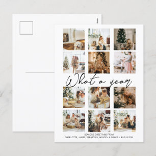 What a Year Photo Christmas Personalised Holiday Postcard