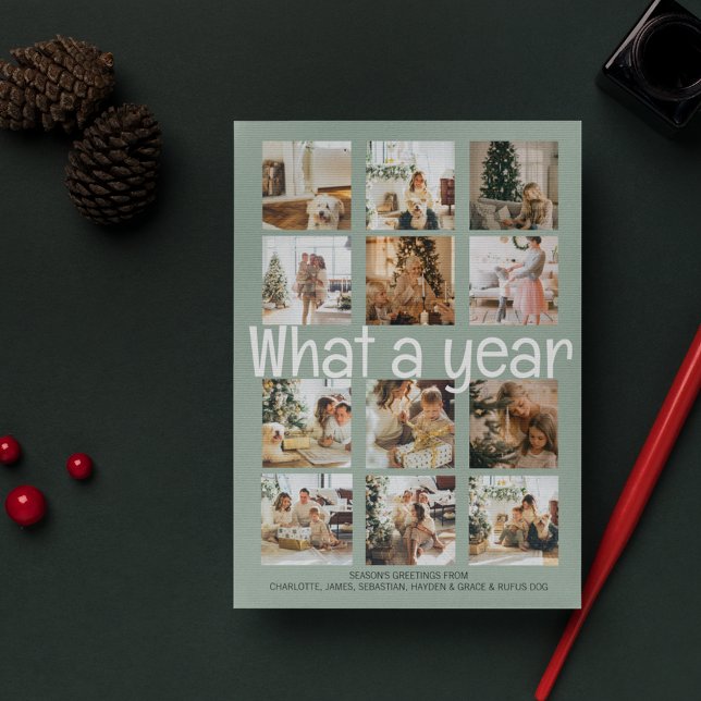 What a Year Photo Christmas Personalised Holiday Postcard (Creator Uploaded)