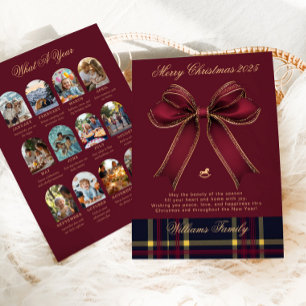 What A Year Photo Collage Christmas Bow Holiday Invitation