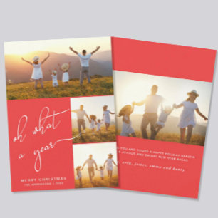 What a Year Red Merry Christmas Photo Holiday