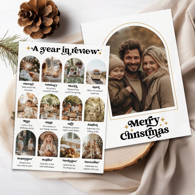 What a Year Review Photo Collage Merry Christmas Holiday Card (Creator Uploaded)