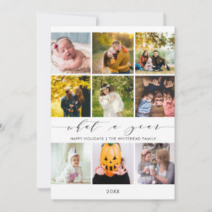 What a Year Year in Review Happy Holidays Photos Holiday Card