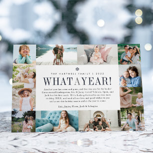 What a Year Year in Review Photo Collage Holiday Card