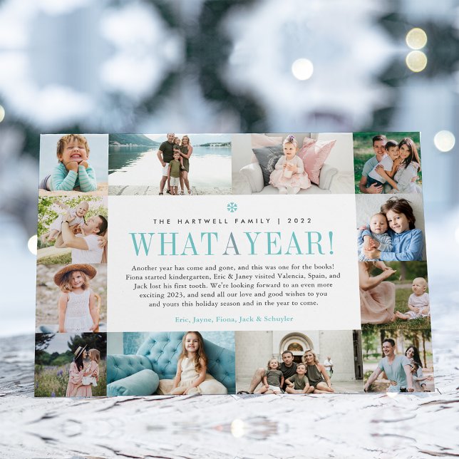 What a Year | Year in Review Photo Collage Holiday Card (Creator Uploaded)