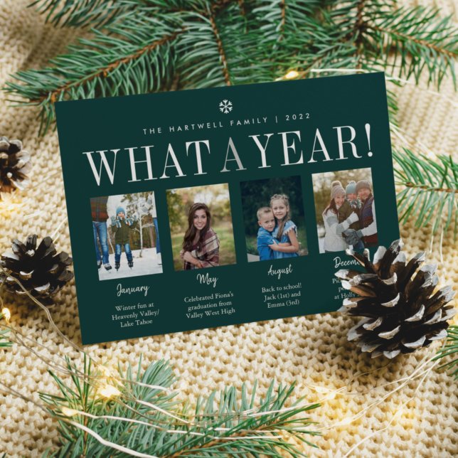 What a Year | Year in Review Photo Collage Holiday Card (Creator Uploaded)