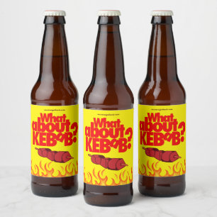 What About Kebab? Skewered Meat Beer Bottle Label