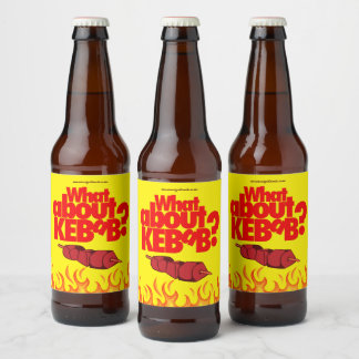 What About Kebab? Skewered Meat Beer Bottle Label