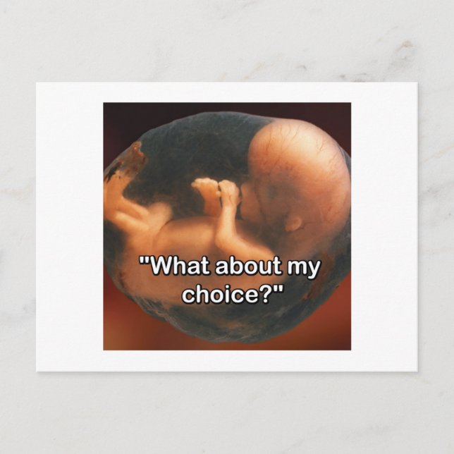 "What about my choice?" Postcard (Front)