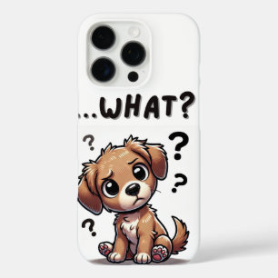 “…what?” Adorable Confused Cartoon Puppy iPhone 16 Pro Case