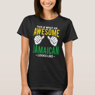 What An Awesome Jamaican Looks Jamaica Rasta Flag T-Shirt