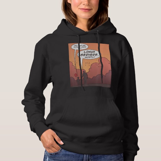 What Are Clouds Made Of Linux Server Mostly Funny Hoodie (Front)