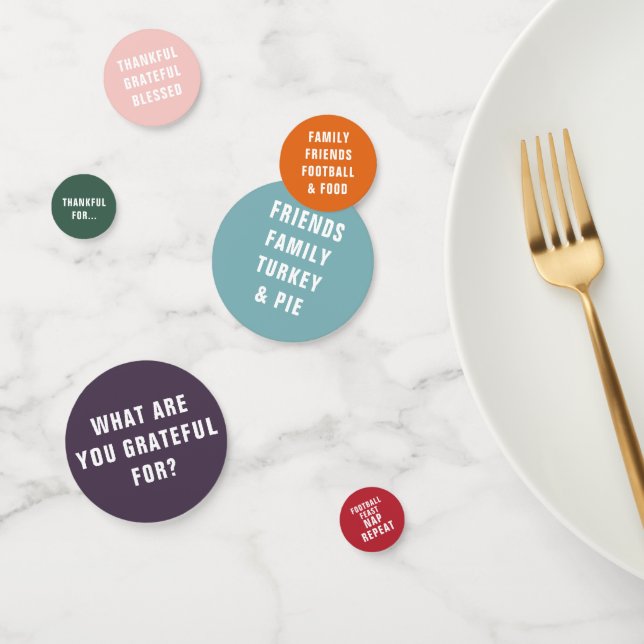 What Are You Grateful For | Modern Typography Confetti (Group)