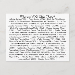 What Are YOU Older Than Postcard