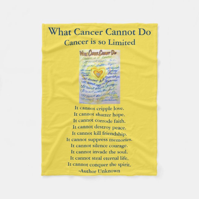 What Cancer Cannot Do Angel Chemo Custom Blanket (Front)