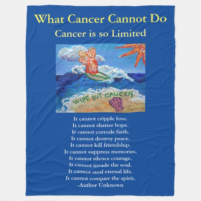 What Cancer Cannot Do Angel Chemo Custom Blanket (Front)