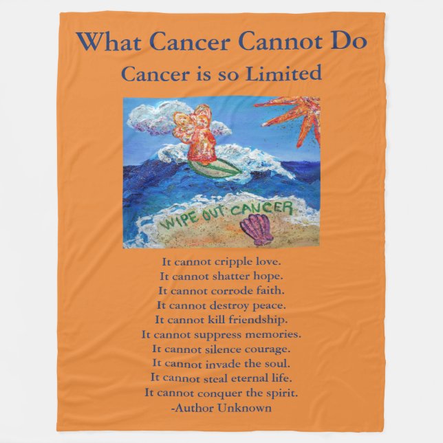 What Cancer Cannot Do Angel Chemo Custom Blanket (Front)
