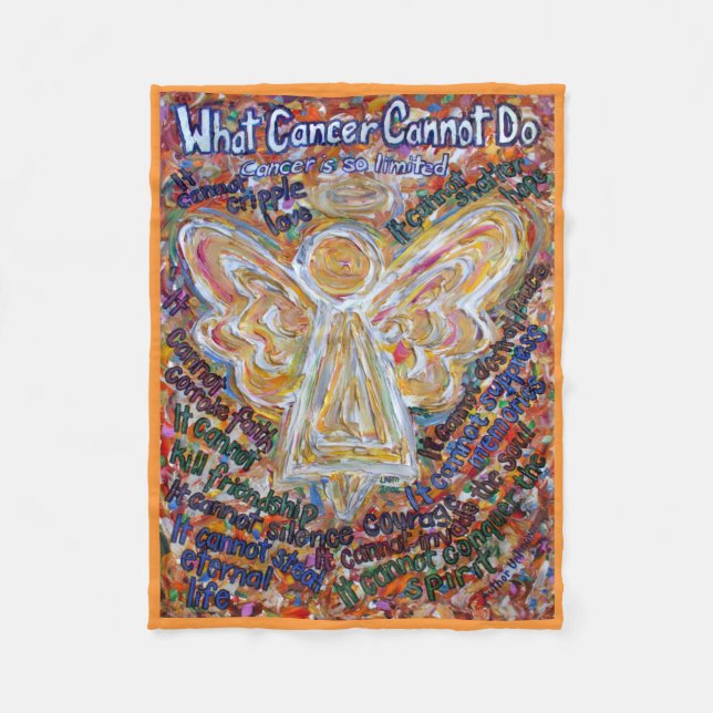 What Cancer Cannot Do Angel Chemo Fleece Blanket (Front)