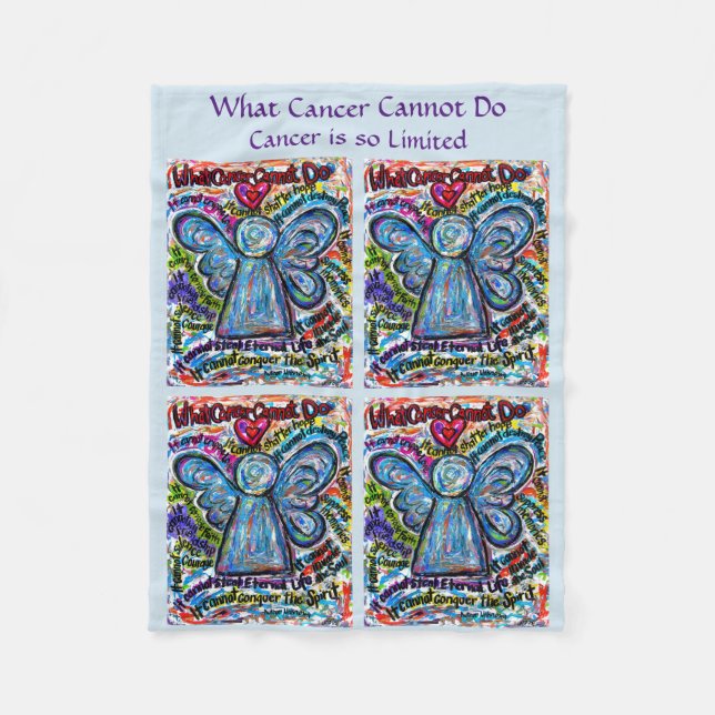 What Cancer Cannot Do Angel Chemo Fleece Blankets (Front)