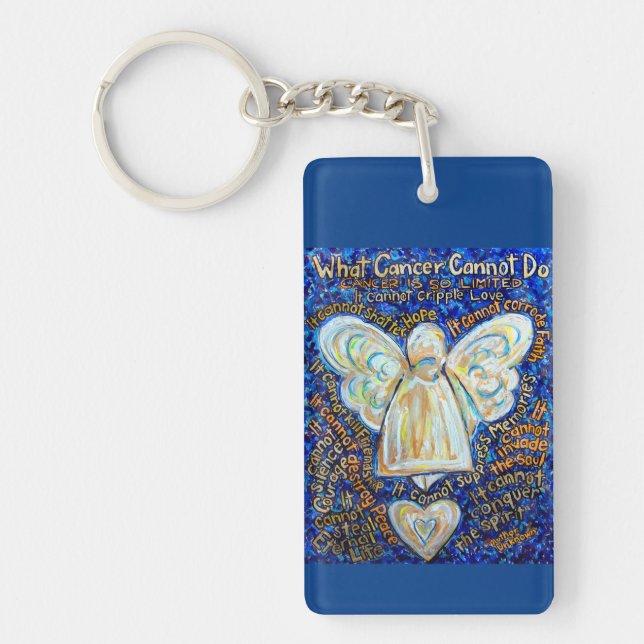 What Cancer Cannot Do Angel Pendant Keychain (Front)