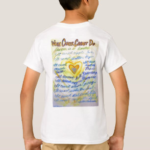 What Cancer Cannot Do (Blue & Gold Text) back T-Shirt