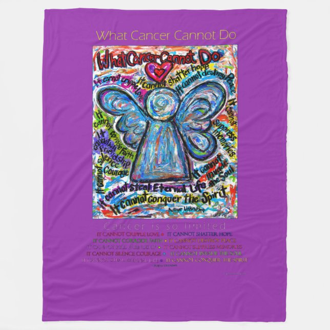 What Cancer Cannot Do Chemo Angel Fleece Blanket (Front)