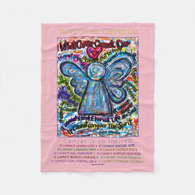 What Cancer Cannot Do Chemo Angel Fleece Blanket (Front)