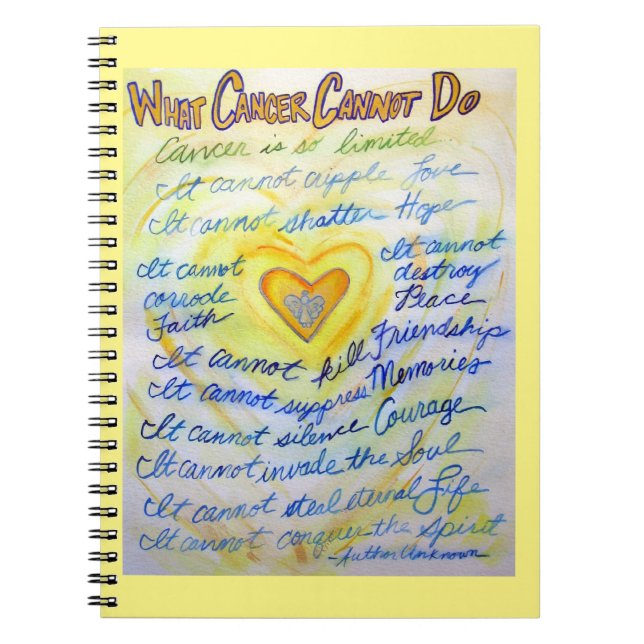 What Cancer Cannot Do Heart Art Journal Notebook (Front)