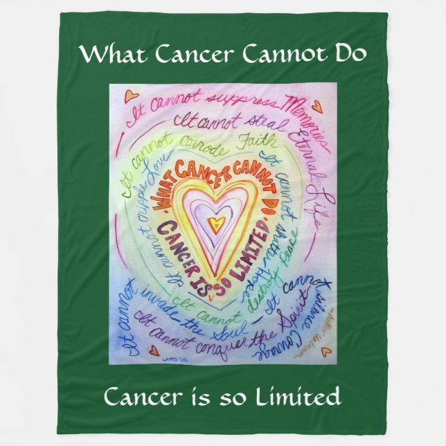 What Cancer Cannot Do Heart Fleece Chemo Blankets (Front)