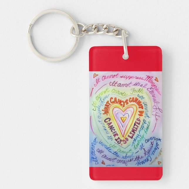 What Cancer Cannot Do Heart Pendant Keychain (Front)
