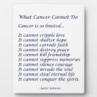 What Cancer Cannot Do Inspirational Poem Plaque