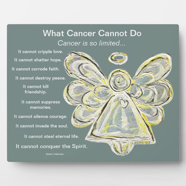 What Cancer Cannot Do Poem Angel Art Plaque (Front)
