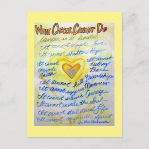 What Cancer Cannot Do Poem Angel Art Postcards