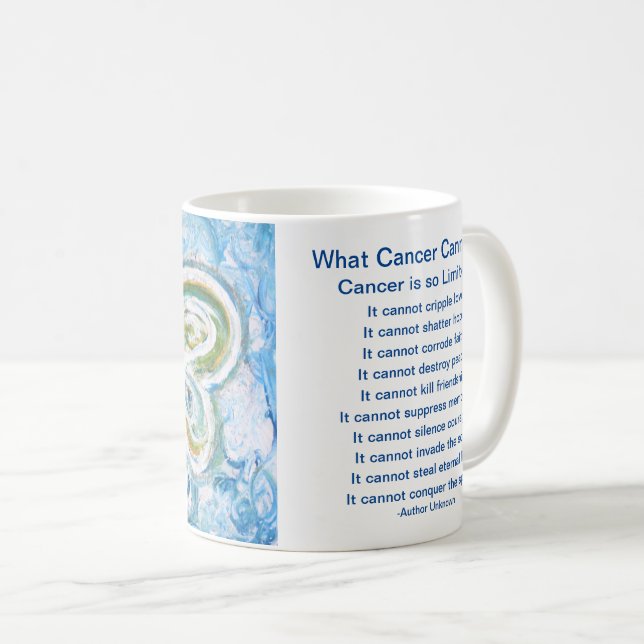What Cancer Cannot Do Poem Angel Coffee Mug Cup (Front Right)