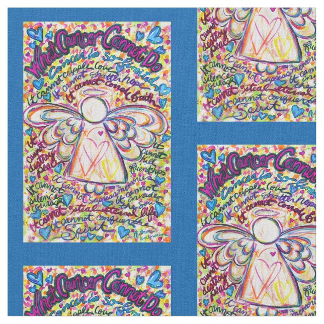 What Cancer Cannot Do Poem Angel Fabric Material (Close Up)