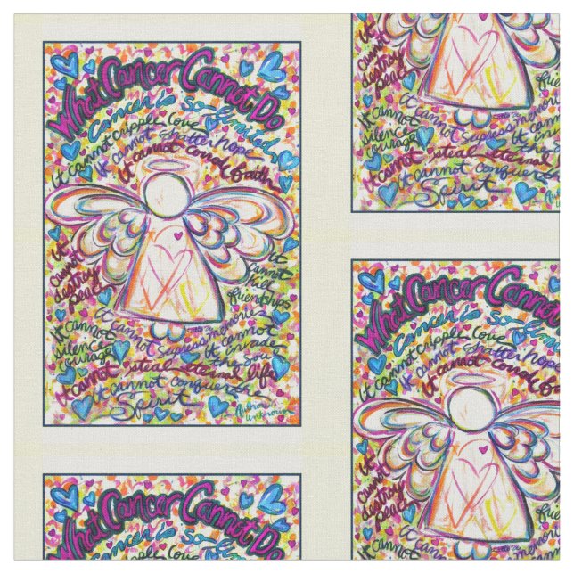 What Cancer Cannot Do Poem Angel Fabric Material (Close Up)