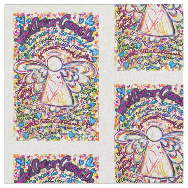 What Cancer Cannot Do Poem Angel Fabric Material (Close Up)
