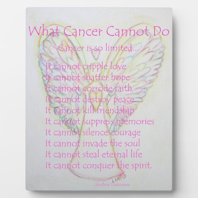What Cancer Cannot Do Poem Angel Painting Plaque (Front)