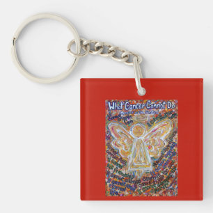 What Cancer Cannot Do Poem Angel Pendant Keychain